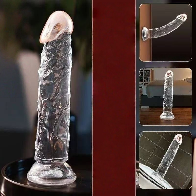 อุปกรณ์จำลองอวัยวะเพศคริสตัลใส นุ่มนวล ไม่มีลูกอัณฑะ สำหรับผู้หญิง ของเล่นสำหรับผู้ใหญ่ สำหรับคู่รัก711