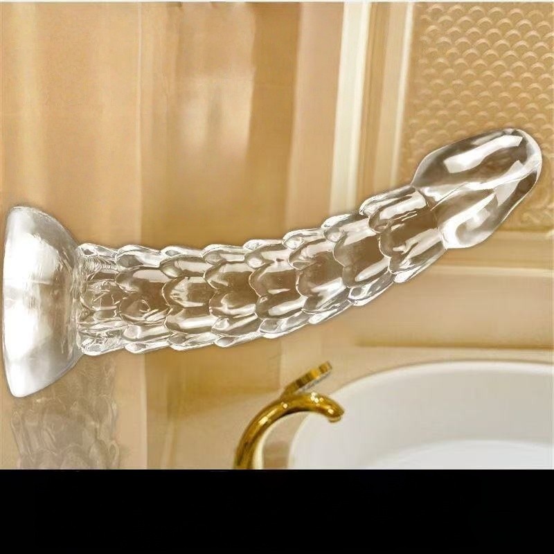 อุปกรณ์จำลองอวัยวะเพศ นุ่มนวล ลายเกล็ดมังกร ใส สำหรับผู้หญิง อุปกรณ์เสริมรูทวาร สมอุปกรณ์ SM สำหรับผู้ใหญ่